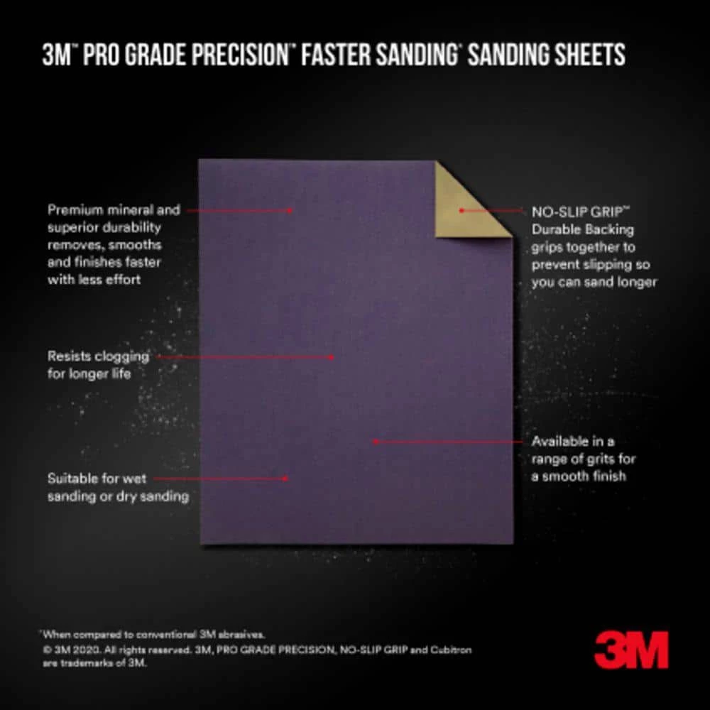 Best reviews of 🔥 Pro Grade Precision 3-2/3 in. x 9 in. Faster Sanding Sanding Sheets, Assorted Grit (Pack of 18) by 3M 😉 5 Best reviews of 🔥 Pro Grade Precision 3-2/3 in. x 9 in. Faster Sanding Sanding Sheets, Assorted Grit (Pack of 18) by 3M 😉 - Image 3