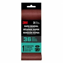 Deals ✔️ Rapid Removal 3 in. x 21 in. 36-Grit Power Sanding Belt (Case of 10) by 3M 🎉