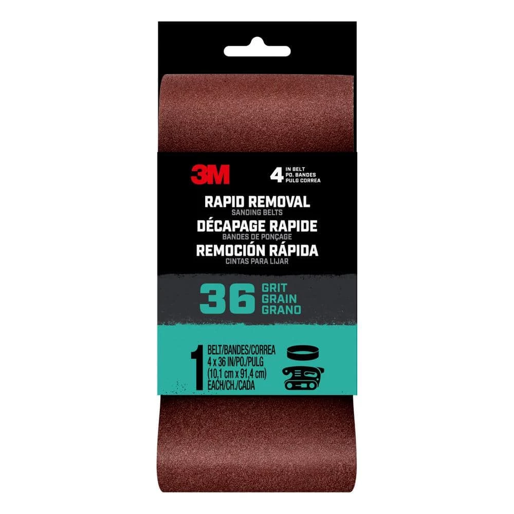 Cheap ๐ Rapid Removal 4 in. x 36 in. Power Sanding Belt, 36-Grit (1-Pack) by 3M ๐ 3 Cheap ๐ Rapid Removal 4 in. x 36 in. Power Sanding Belt, 36-Grit (1-Pack) by 3M ๐