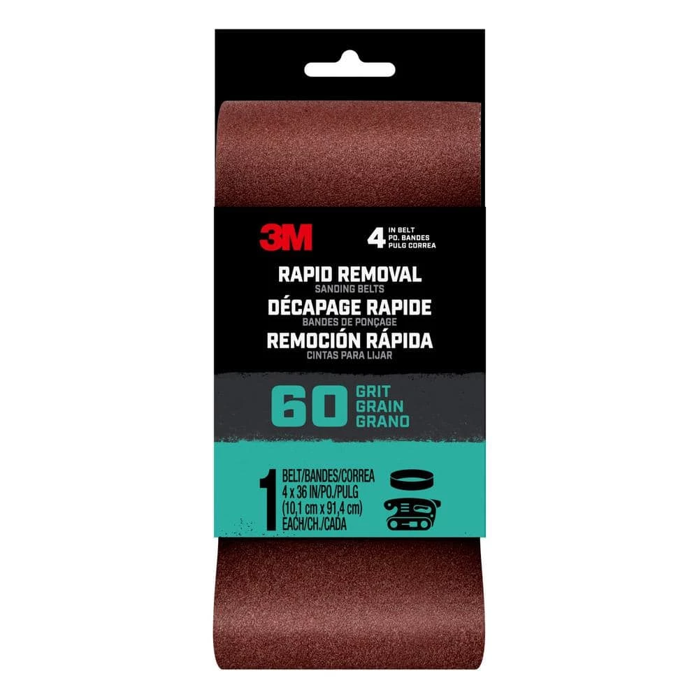 Cheapest 👍 Rapid Removal 4 in. x 36 in. Power Sanding Belt, 60-Grit (1-Pack) by 3M 🔔 3 Cheapest 👍 Rapid Removal 4 in. x 36 in. Power Sanding Belt, 60-Grit (1-Pack) by 3M 🔔