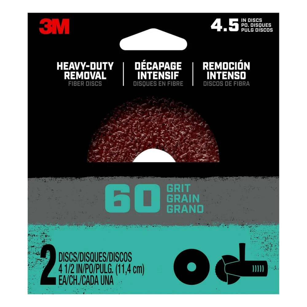 Discount 👍 4.5 in. 60-Grit Heavy-Duty Removal Fiber Disc (Case of 12, 2-Packs) by 3M 😍 4 Discount 👍 4.5 in. 60-Grit Heavy-Duty Removal Fiber Disc (Case of 12, 2-Packs) by 3M 😍 - Image 2