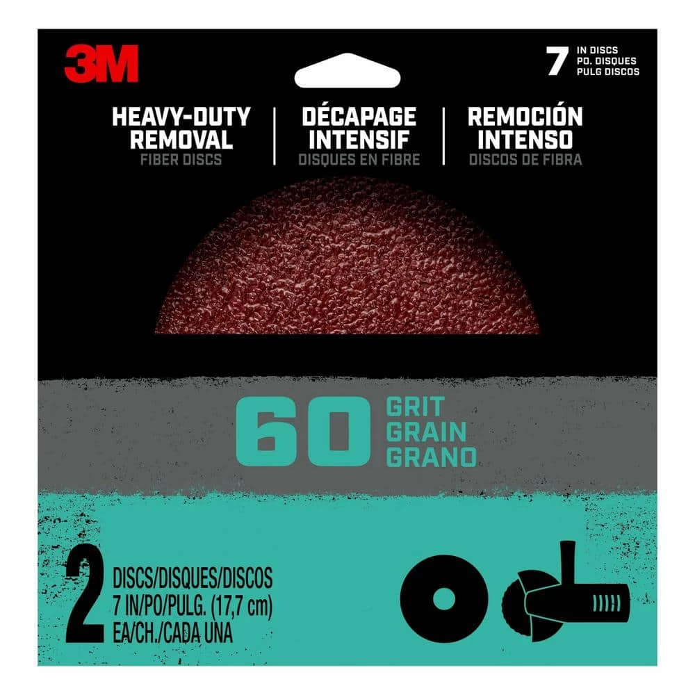 Coupon ๐ 7 in. 60-Grit Heavy-Duty Removal Fiber Disc (Case of 12, 2-Packs) by 3M ๐ 3 Coupon ๐ 7 in. 60-Grit Heavy-Duty Removal Fiber Disc (Case of 12, 2-Packs) by 3M ๐