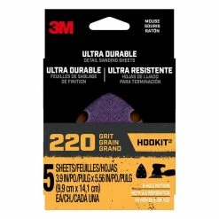 Flash Sale ⭐ 3.875 in. x 5.5 in. 220-Grit Ultra Durable Detail Sanding Sheets (Case of 20, 5-Packs) by 3M 👍