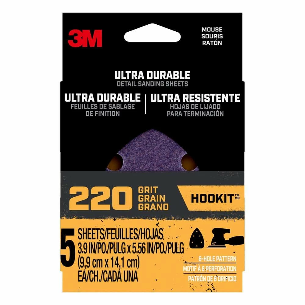 Flash Sale โญ 3.875 in. x 5.5 in. 220-Grit Ultra Durable Detail Sanding Sheets (Case of 20, 5-Packs) by 3M ๐ 3 Flash Sale โญ 3.875 in. x 5.5 in. 220-Grit Ultra Durable Detail Sanding Sheets (Case of 20, 5-Packs) by 3M ๐