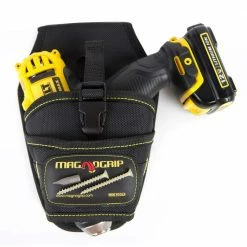 Discount 😀 1-Pocket Magnetic Drill Holster with Left and Right Handed by MagnoGrip 🧨 -Powerbuilt Sales Store black magnogrip tool belts 002 580 77 1000