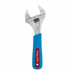 Discount ⌛ Slim Jaw WideAzz 8 in. Adjustable 🔧 Wrench with Code Blue Comfort Grip by Channellock 🎉