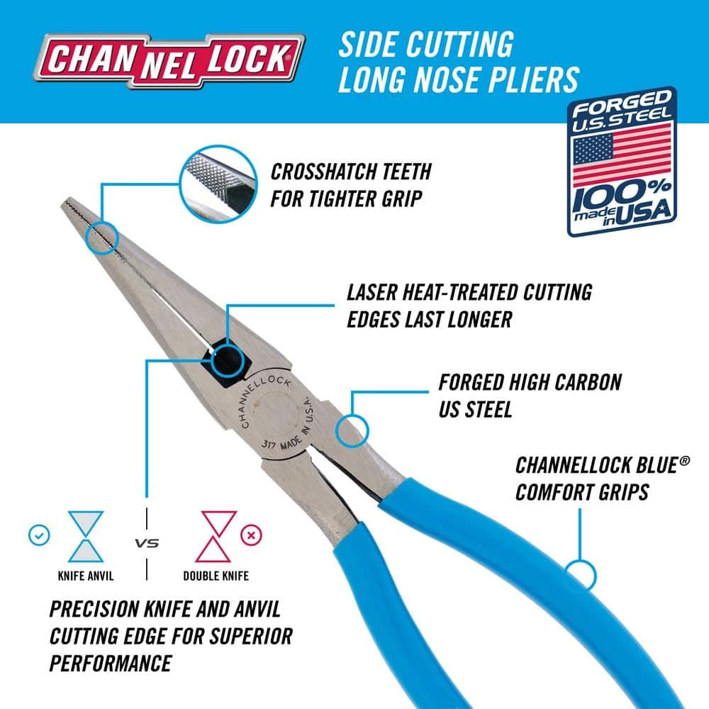 Hot Sale 🎁 8 in. Long Nose Pliers by Channellock 😍 4 Hot Sale 🎁 8 in. Long Nose Pliers by Channellock 😍 - Image 2