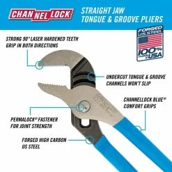 Buy 🎉 9-1/2 in. Tongue and Groove Plier by Channellock 😀 -Powerbuilt Sales Store channellock all trades tongue groove pliers 420 4f 1000