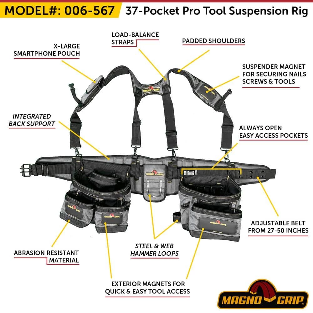 Best Sale โค๏ธ 37-Pocket Pro Tool Suspension Rig with Integrated Back Support by MagnoGrip ๐ 5 Best Sale โค๏ธ 37-Pocket Pro Tool Suspension Rig with Integrated Back Support by MagnoGrip ๐ - Image 3