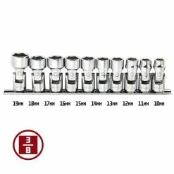 Best Sale 😍 10 Piece 3/8 Inch Drive Metric Universal 6 Point Socket Set by Powerbuilt ⌛ -Powerbuilt Sales Store powerbuilt ratchet socket sets 641715 1f 1000