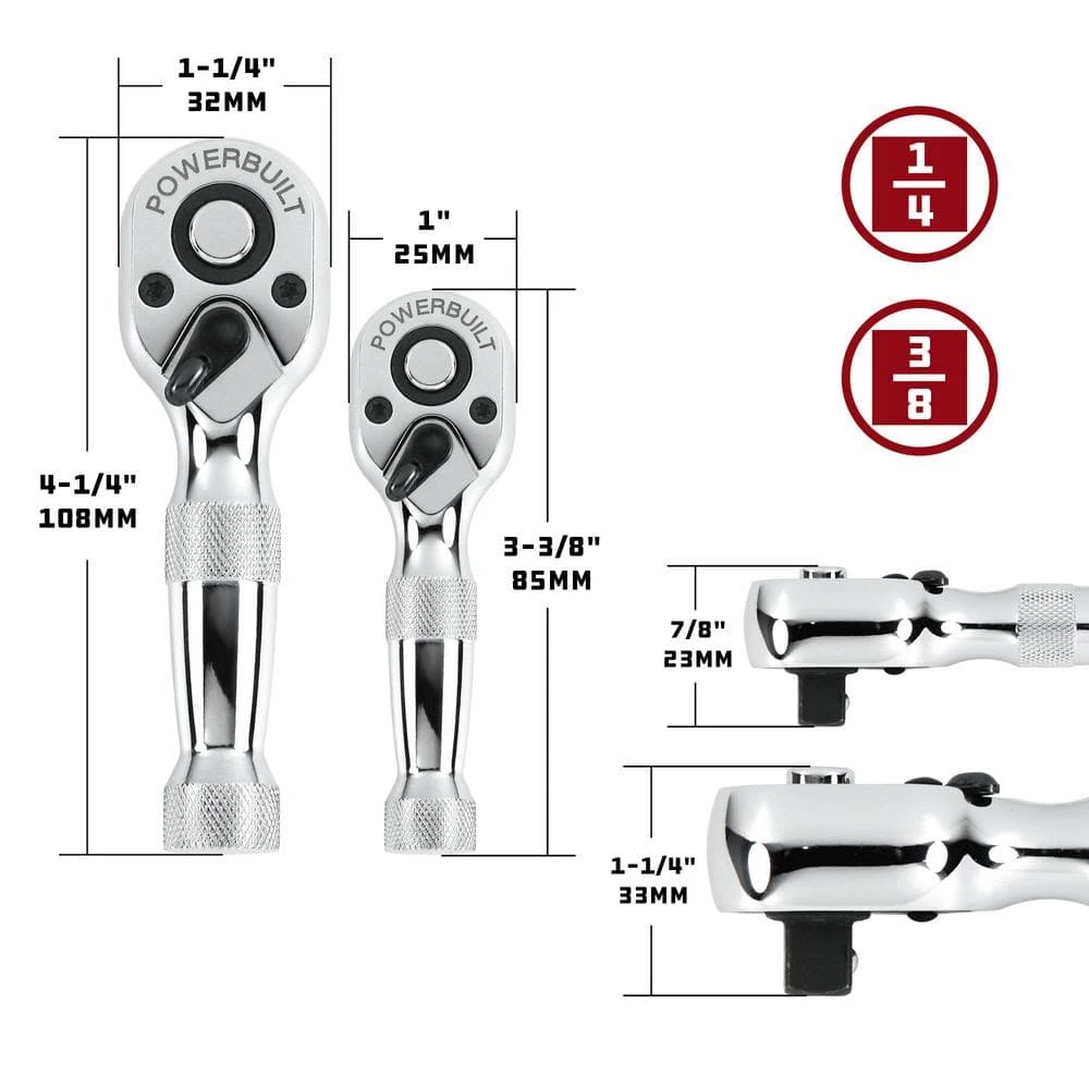 Buy 👍 1/4 in. Drive and 3/8 in. Drive Little Ratchet Set (2-Piece) by Powerbuilt 😀 6 Buy 👍 1/4 in. Drive and 3/8 in. Drive Little Ratchet Set (2-Piece) by Powerbuilt 😀 - Image 4