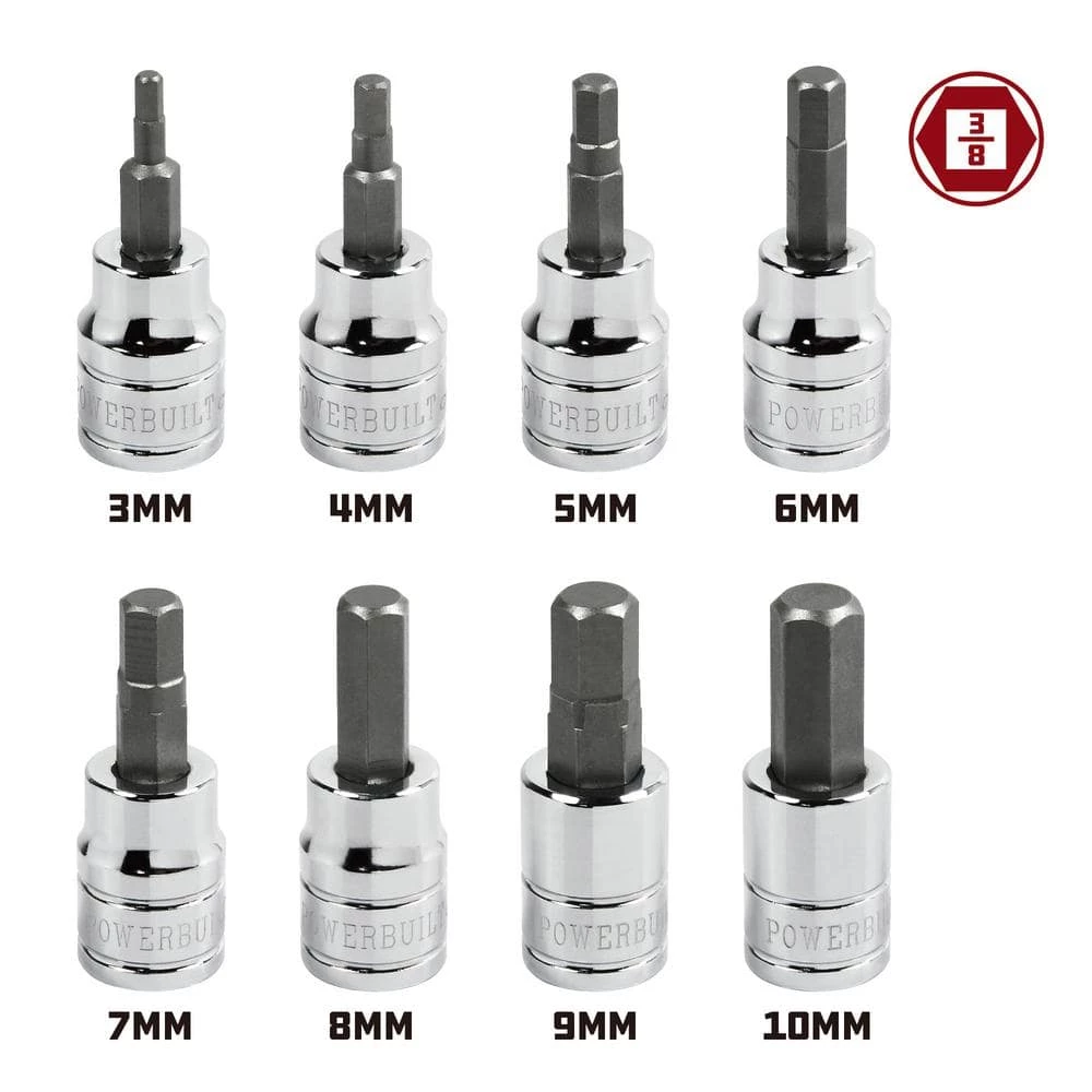 Flash Sale ❤️ 3/8 in. Drive Hex Bit Socket Set (8-Piece) by Powerbuilt 🔥 4 Flash Sale ❤️ 3/8 in. Drive Hex Bit Socket Set (8-Piece) by Powerbuilt 🔥 - Image 2