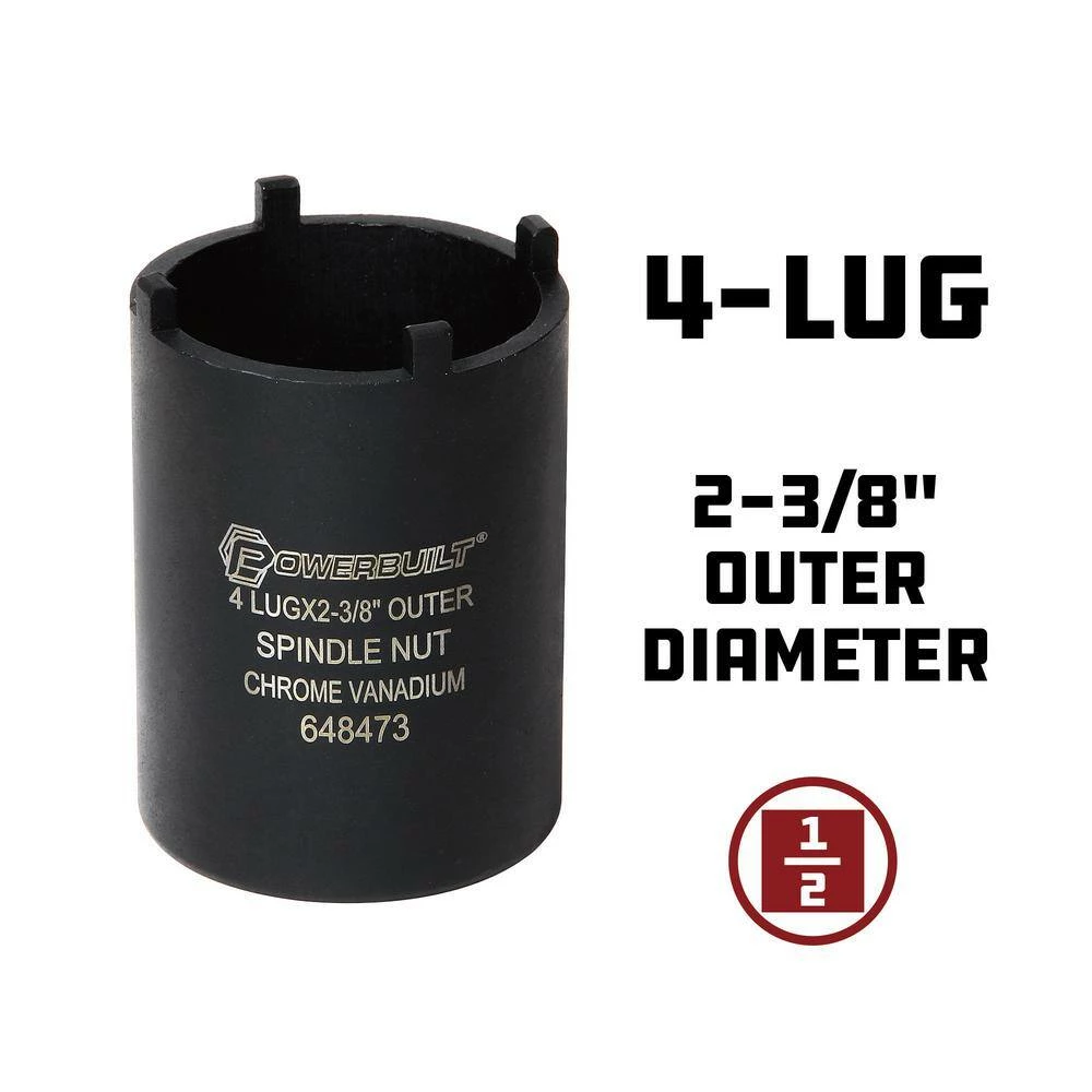 Best Sale ❤️ 4-Outer Lug Spindle Nut Socket by Powerbuilt 🥰 4 Best Sale ❤️ 4-Outer Lug Spindle Nut Socket by Powerbuilt 🥰 - Image 2