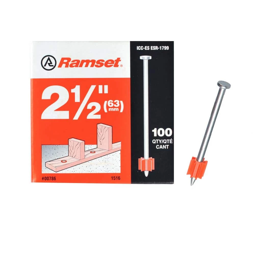 Discount ⭐ 2-1/2 in. Drive Pins (100-Pack) by Ramset ✔️ 3 Discount ⭐ 2-1/2 in. Drive Pins (100-Pack) by Ramset ✔️