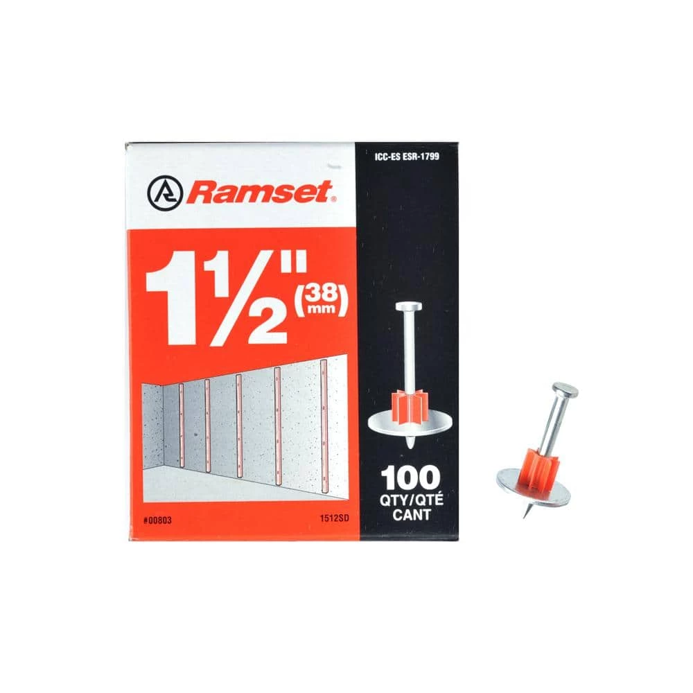 Promo ๐ 1-1/2 in. Drive Pins with Washers (100-Pack) by Ramset ๐ 3 Promo ๐ 1-1/2 in. Drive Pins with Washers (100-Pack) by Ramset ๐