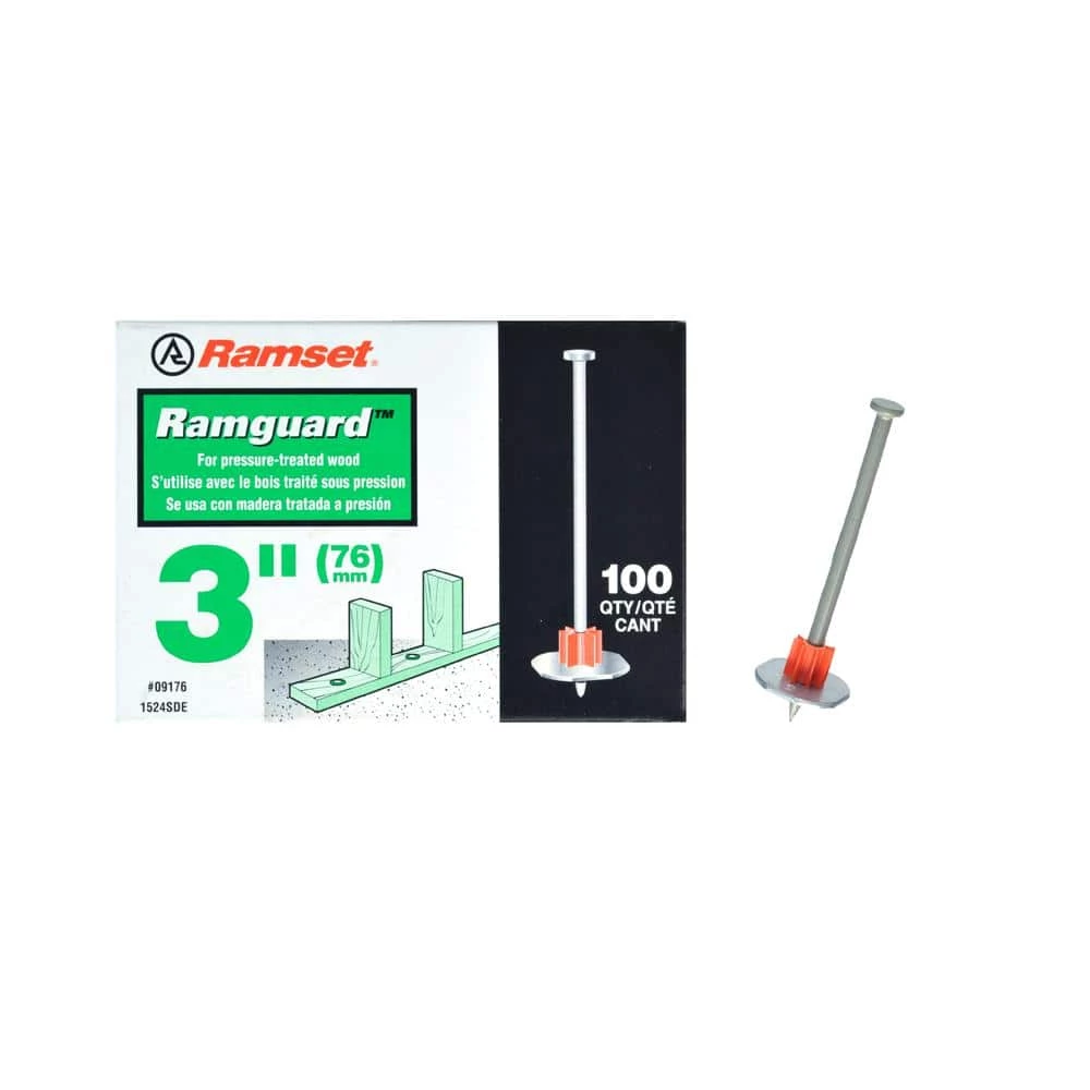 Wholesale ✨ Ramguard 3 in. Drive Pins with Washers (100-Pack) by Ramset 🎁 3 Wholesale ✨ Ramguard 3 in. Drive Pins with Washers (100-Pack) by Ramset 🎁